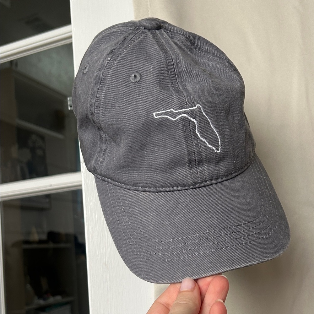 Francesca's Collections Gray Embroidered Hat